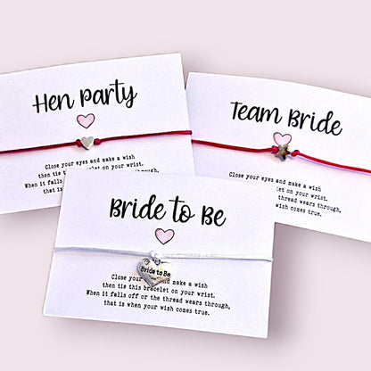 Bride Tribe Wish Bracelet: Hen Party Favor with Heart Charm