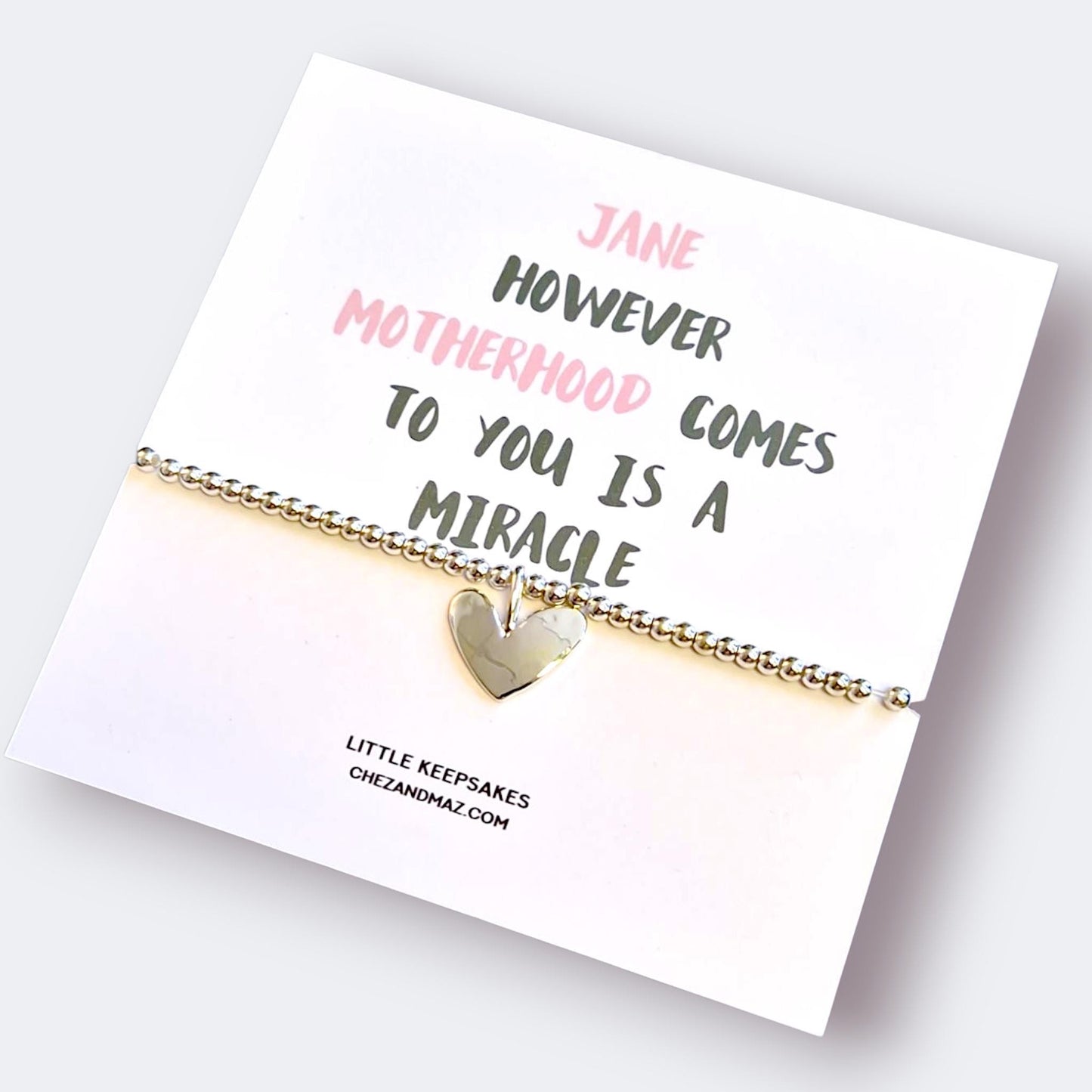 Adoption Bracelet: Silver Plated Heart Charm, Forever Family Keepsake
