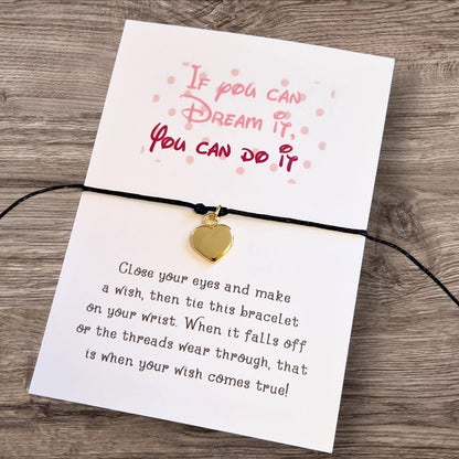 Wish Bracelet – “If You Dream It, You Can Do It” | Inspirational Gift | Disney-Inspired Bracelet | Graduation or Motivation Gift - Charm-Fun