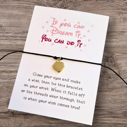 Wish Bracelet – “If You Dream It, You Can Do It” | Inspirational Gift | Disney-Inspired Bracelet | Graduation or Motivation Gift - Charm-Fun