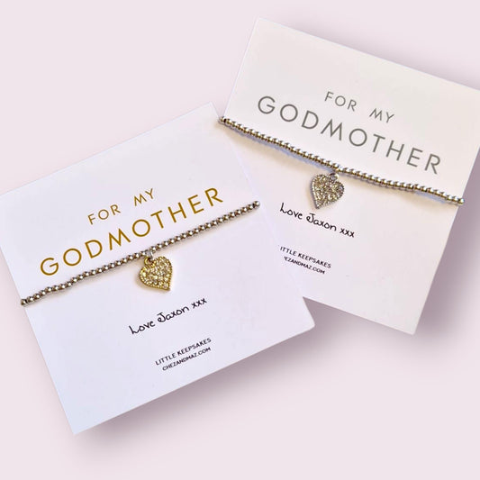 For my Godmother, Our Godmother , Fairy Godmother, Guide parent- Personalised Godmother Bracelet: Meaningful Keepsake Gift