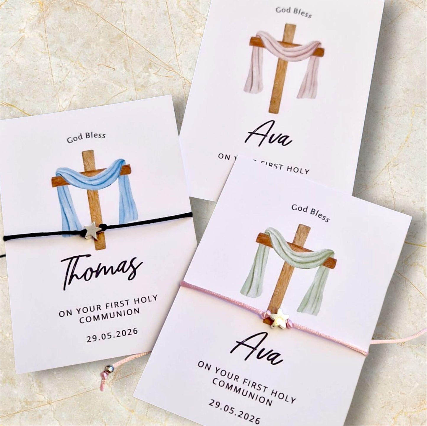 First Holy Communion Wish Bracelet | Personalised Wish Bracelet | Wish Bracelet Charm | Family | Friends | Thank you I Friendship Bracelets