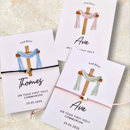 First Holy Communion Wish Bracelet | Personalised Wish Bracelet | Wish Bracelet Charm | Family | Friends | Thank you I Friendship Bracelets