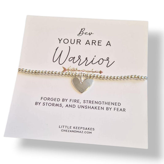 You are a Warrior Bracelet, Supportive Gift Women, Cancer Support jewellery Strength, Encouragement Fighter | Personalised |Forged by Fire