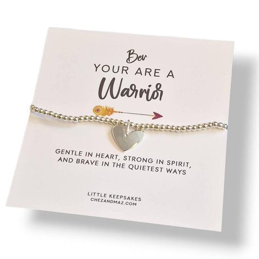 Warrior Bracelet: Silver Plated Strength Jewelry, Encouragement Gift
