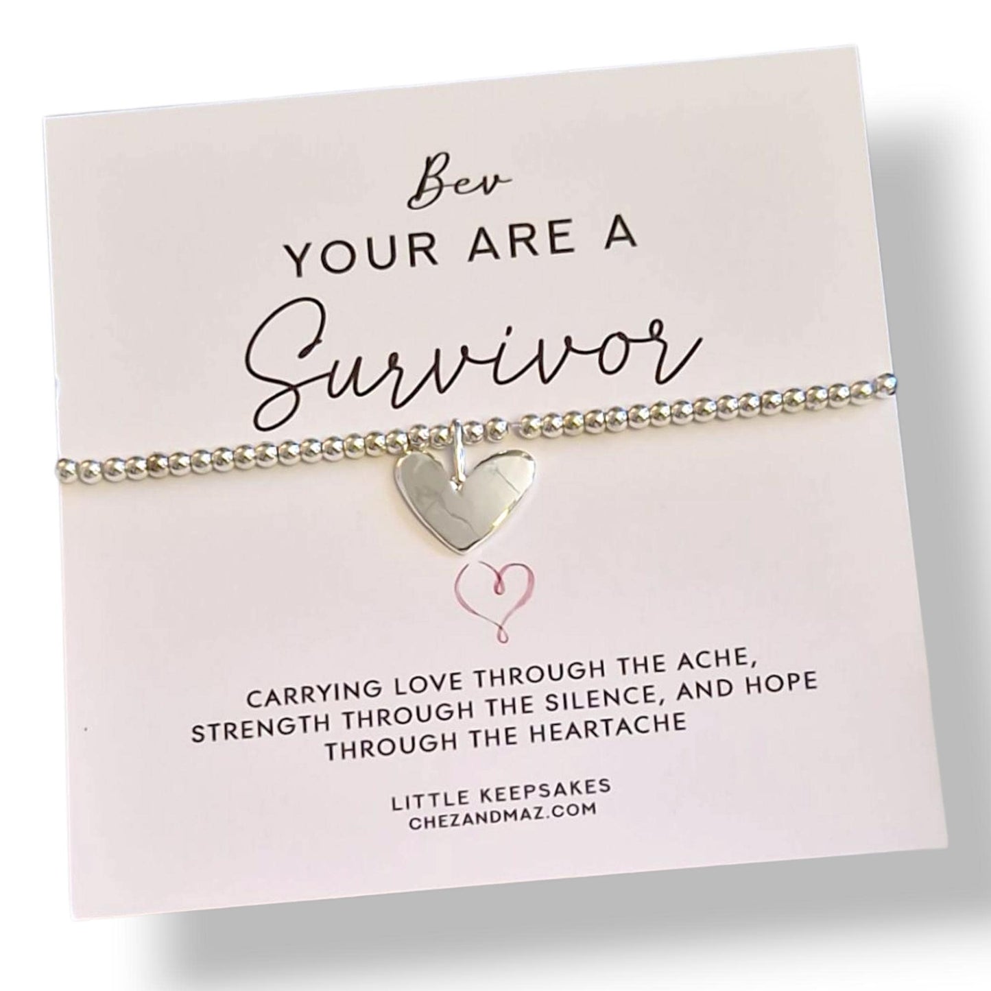 Inspirational Survivor Bracelet: Silver Plated Resilience Jewelry