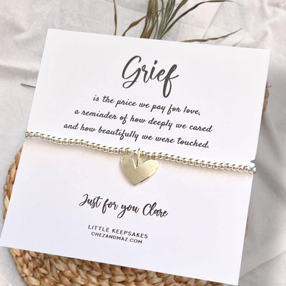 Silver Plated Grief Bracelet: Remembrance Keepsake, Comfort Gift