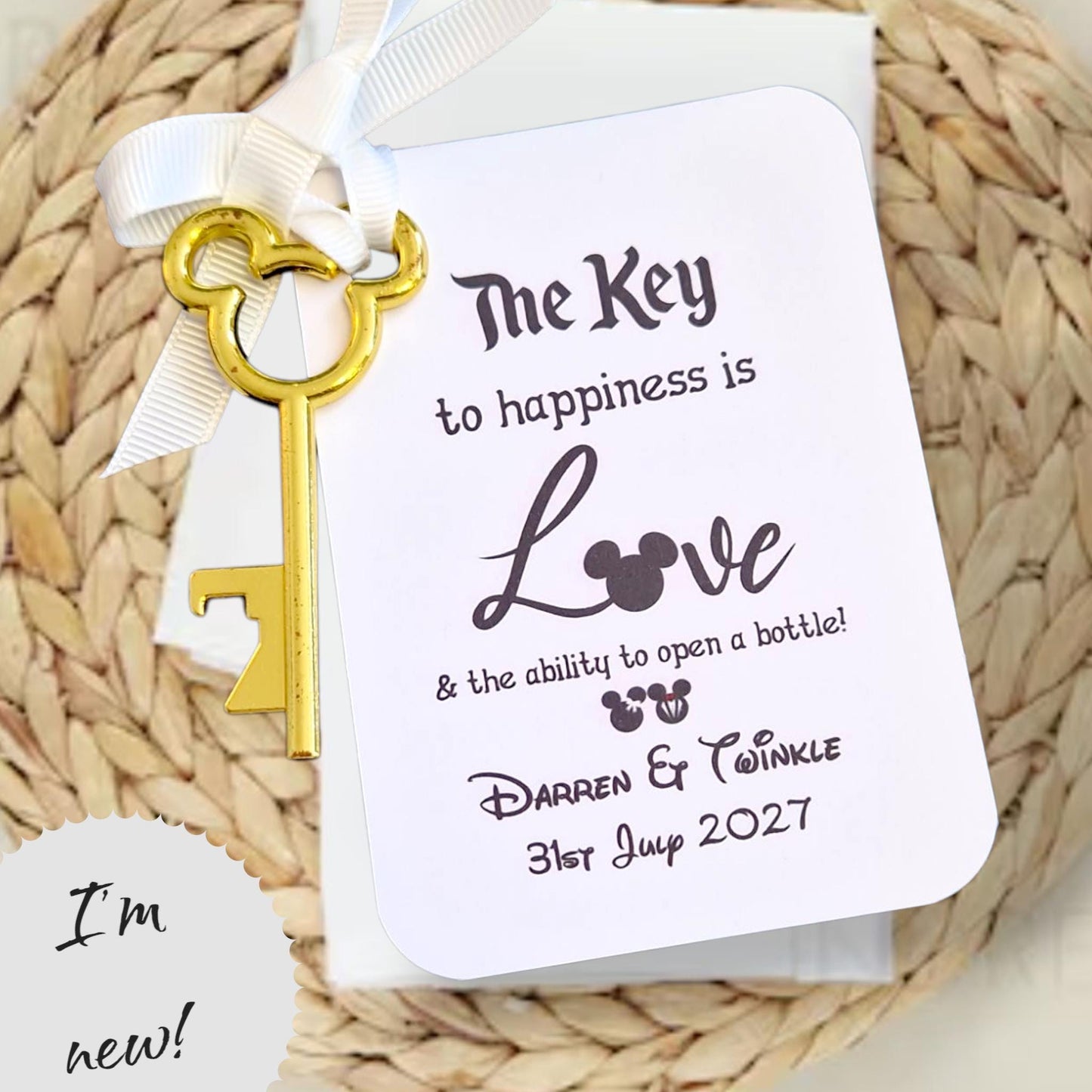 Disney Key Wedding Favour, Bottle Opener I Perfect for Disney Lovers I Magical Disney Key Bottle Opener I Wedding Keepsake & Guest Gift