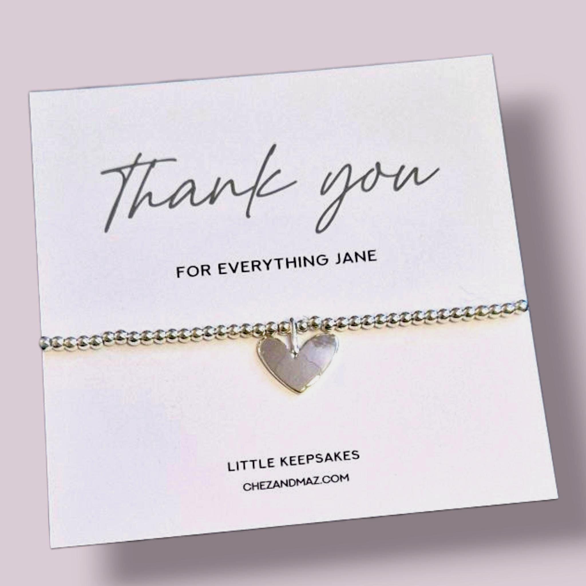 Personalised Thank you for everything | Friend I Colleague I Teacher I Mentor I FamilyI Silver Plated Charm Bracelet JU8
