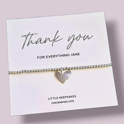 Thank you for everything Personalised Silver Plated Charm Bracelet: Thank You Gift