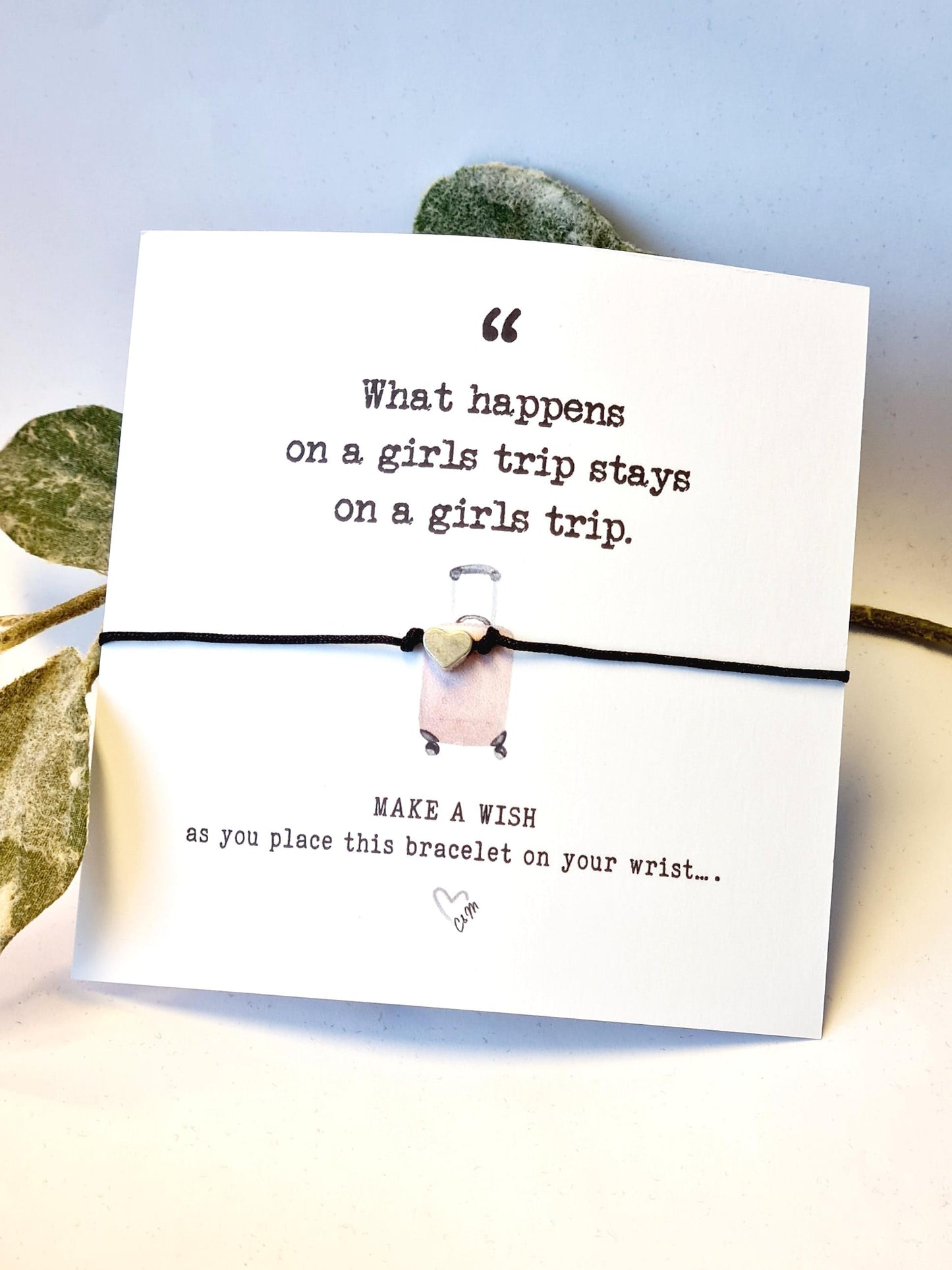 Girls Trip Wish Bracelet: Tibetan Silver Heart Charm