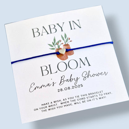 Boho Baby in Bloom Wish Bracelet: Floral Baby Shower Favour - Wish String - Guest Gift