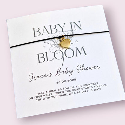 Baby Shower, Baby in Bloom Wish Bracelet: Floral Baby Favour