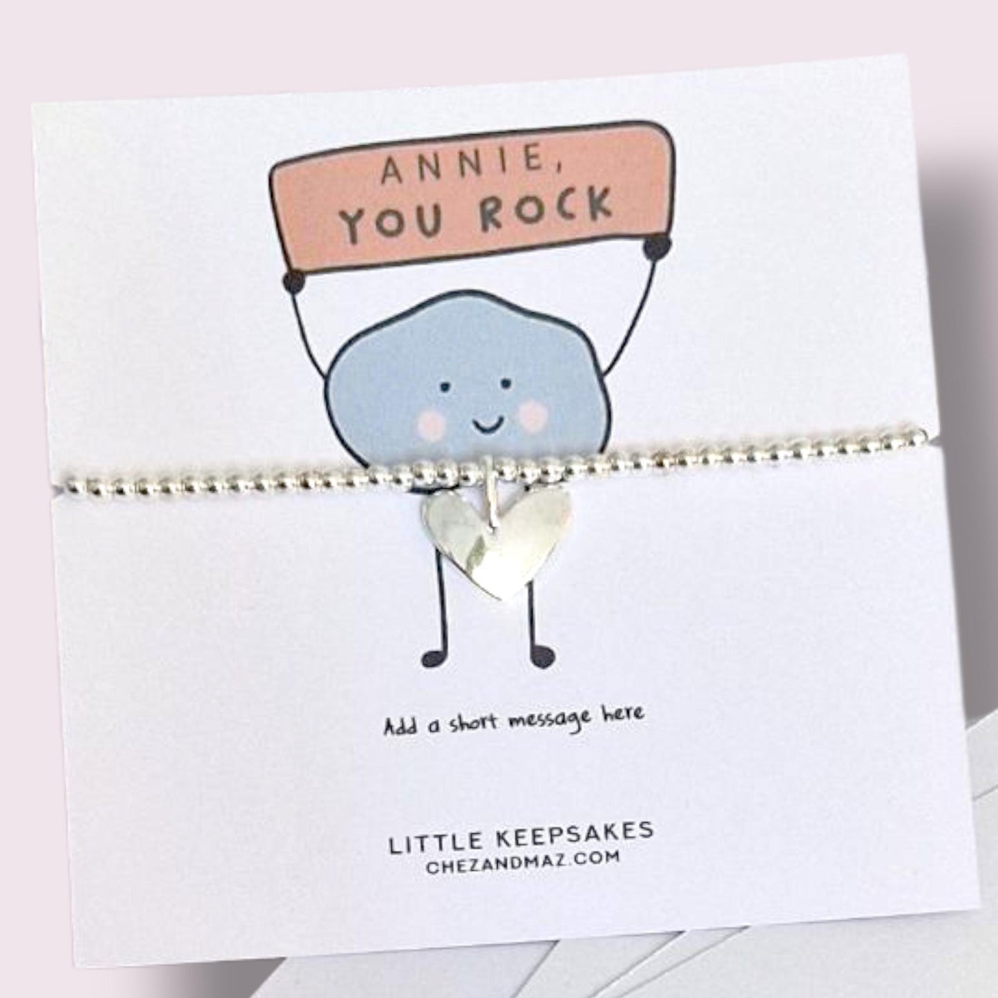 You Rock Bracelet I Personalised | Silver Plated Charm Gift | Motivational Bracelet | Thank You Gift | Friendship Bracelet | Gift for Her