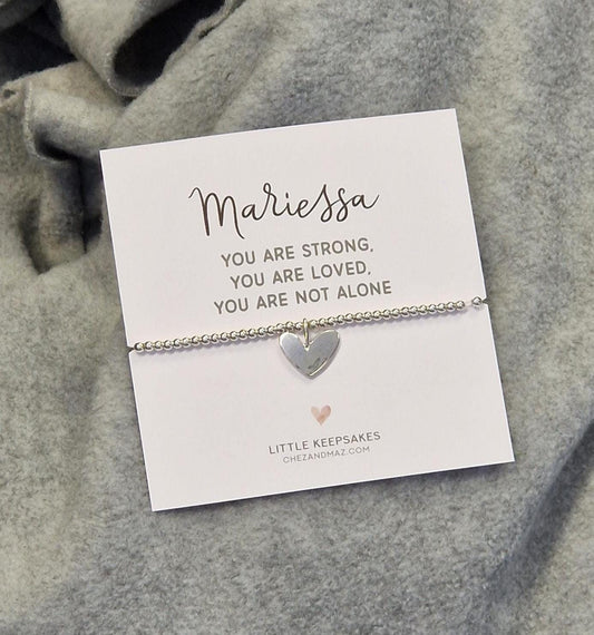 Inspirational Charm Bracelet: You Are Strong, Loved, Not Alone - Personalised