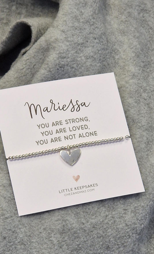 Inspirational Charm Bracelet: You Are Strong, Loved, Not Alone - Personalised