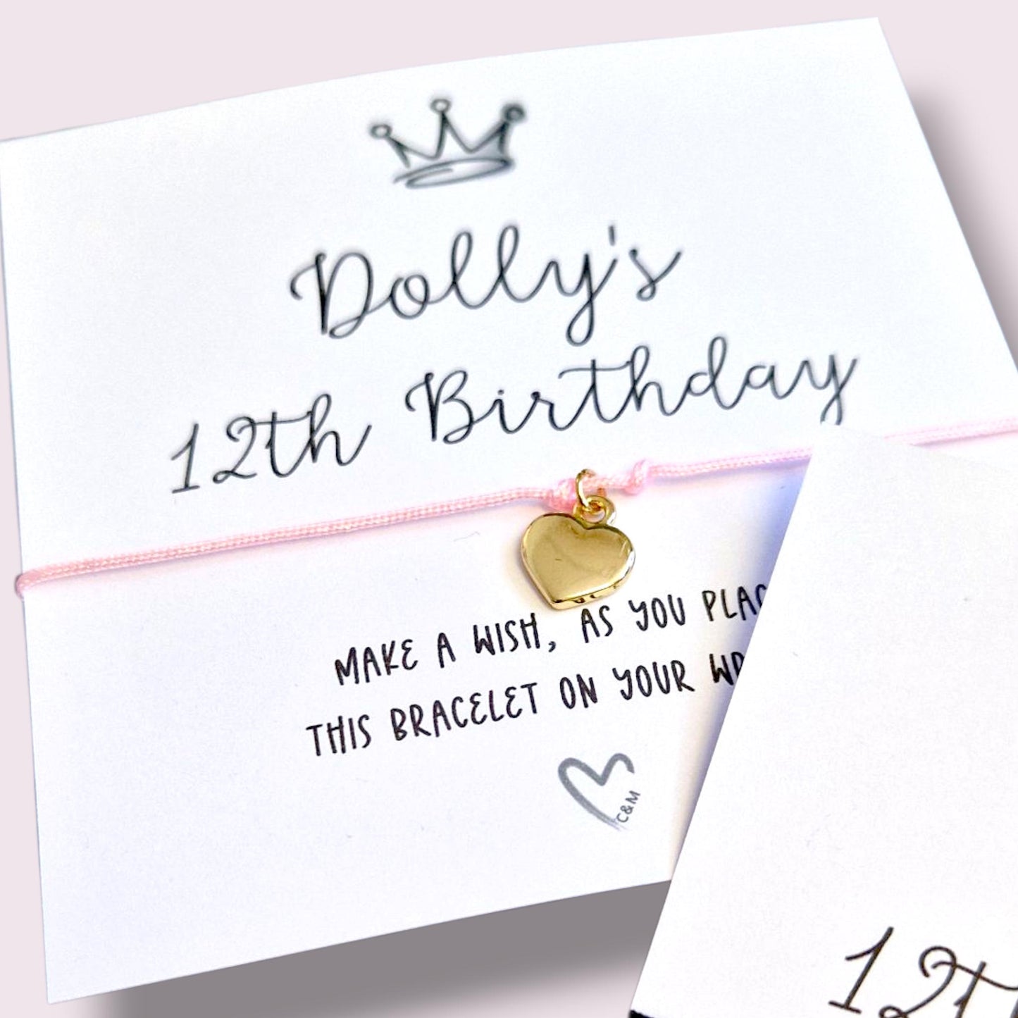 Personalized Birthday Wish Bracelet: Crown Charm, Party Favor