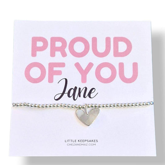 Proud of you Silver Plated Charm Bracelet: Exams, Congratulations Gifts