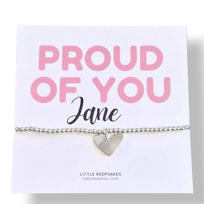 Proud of you Silver Plated Charm Bracelet: Exams, Congratulations Gifts