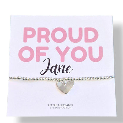 Proud of you Silver Plated Charm Bracelet: Exams, Congratulations Gifts