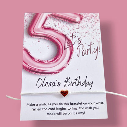 Personalized Birthday Wish Bracelet: Helium Balloon Charm, Party Favor