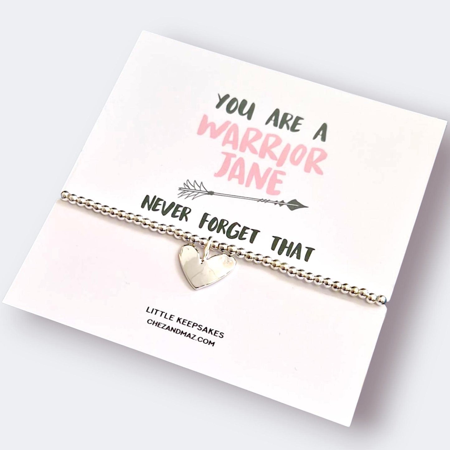 Warrior Silver Plated Charm Bracelet: Cancer Support Gift
