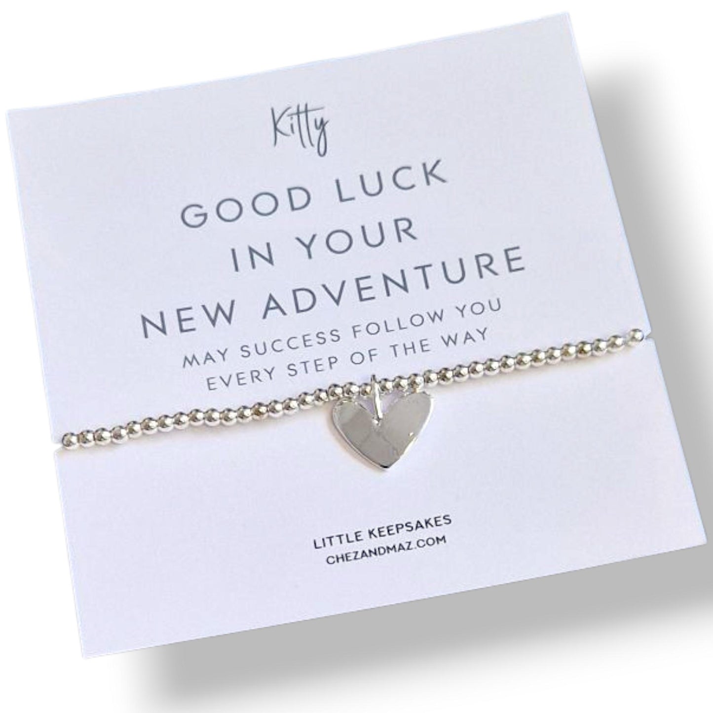 Personalised  Silver Bracelet | New Job | Leaving Gift I Good Luck in your new adventure - may success follow you every step of the way