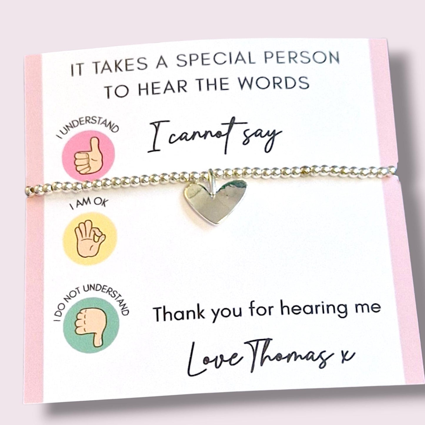 Teacher Appreciation Bracelet: Silver Plated Gift for Special Education - Non Verbal