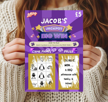 Personalised Scratch to Reveal Holiday Ticket: Surprise Holiday, Present, Gift, Christmas, Birthday