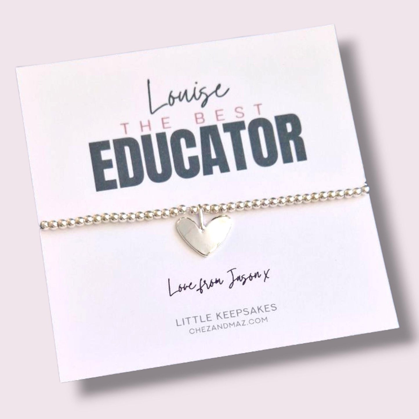 Best Educator  End of Year Gift I Leaving School I Thank You Gift  I End of Term Gift I Silver Plated  Bracelet Appreciation Jewellery