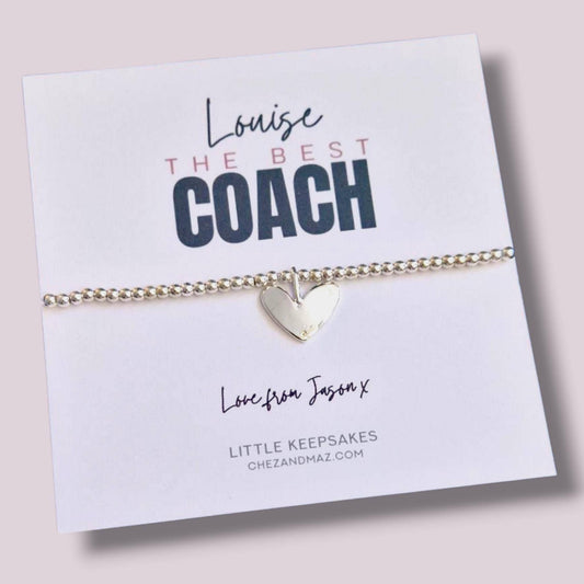 Best Coach I Life Coach I Sports I Team Gift I Bracelet, Silver Plated Charm Gift, Appreciation Jewellery, Office Farewell or Promotion Gift