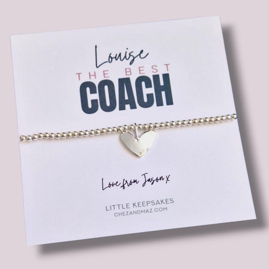 Best Coach I Life Coach I Sports I Team Gift I Bracelet, Silver Plated Charm Gift, Appreciation Jewellery, Office Farewell or Promotion Gift