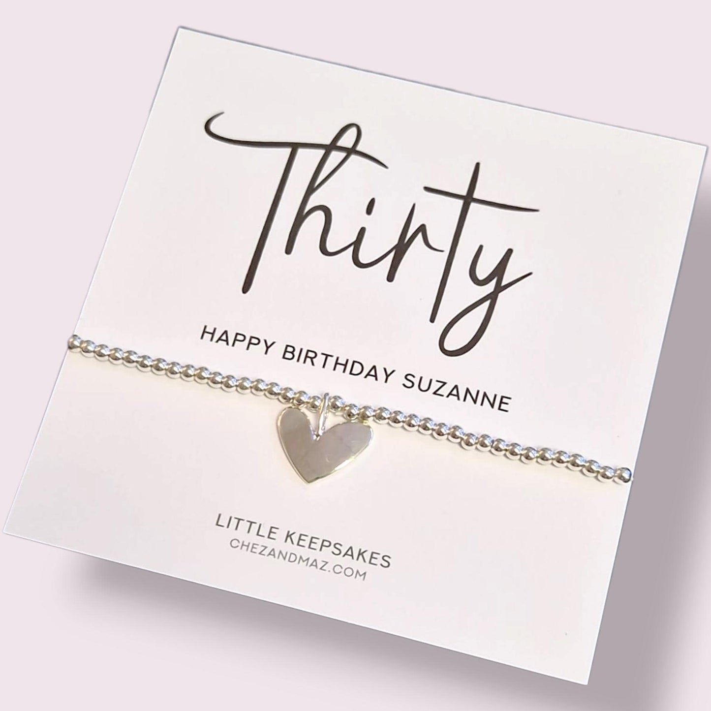 Personalized 30th Birthday Silver Plated Charm Bracelet: Milestone Gift