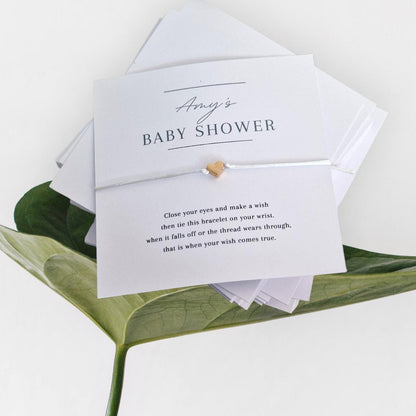 Personalised Baby Shower Wish Bracelet: Charm Keepsake- Gender neutral