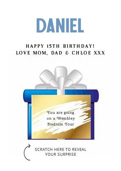 Personalised Birthday Scratch to Reveal Card: Surprise Gift Ticket - Scratch off