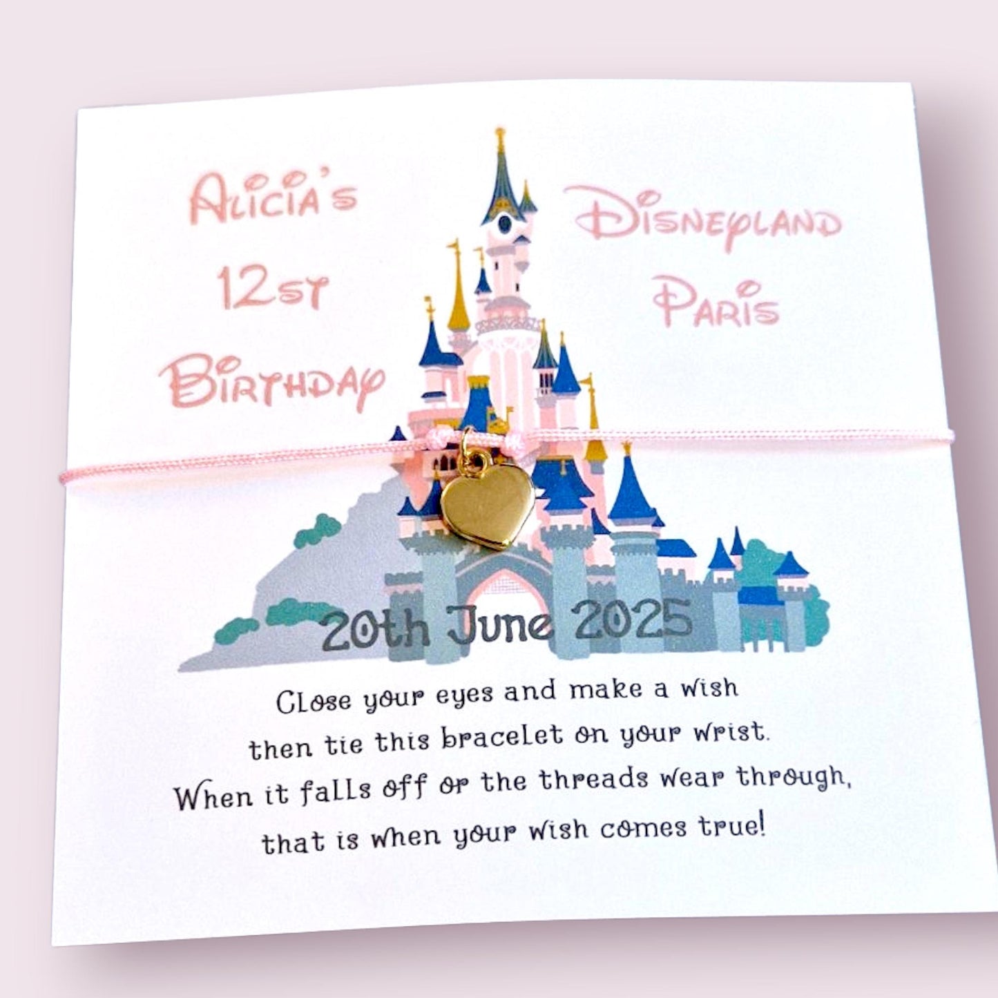 Disneyland  I Paris I Disney Castle Inspired Hen Party Wish Bracelets I  Birthday I Personalised  I Goodie Bag Filler I Hen Weekend I  DB6