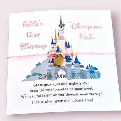 Disneyland  I Paris I Disney Castle Inspired Hen Party Wish Bracelets I  Birthday I Personalised  I Goodie Bag Filler I Hen Weekend I  DB6