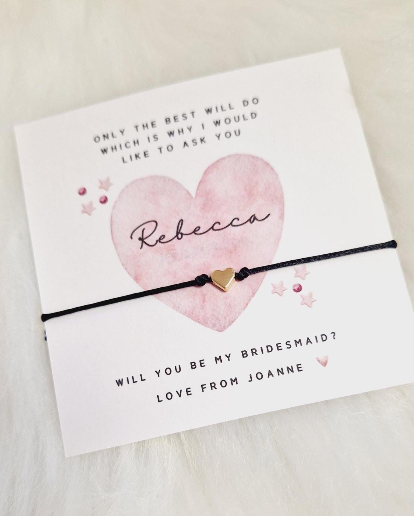 Personalised Bridesmaid Proposal Wish Bracelet: Flower Girl, Maid of Honour Gift
