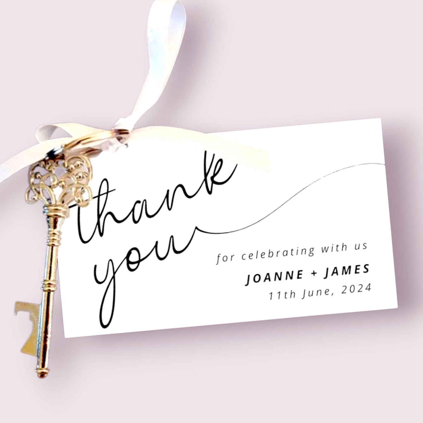 Personalised  Wedding Favor Key Tag: Bottle Opener Thank You Gift