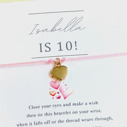 Personalised  Birthday Wish Bracelet: Adjustable Charm, Minimalist Jewelry