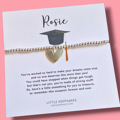 Graduation 2025 Silver Plated Bracelet: Inspirational Keepsake Jewelry
