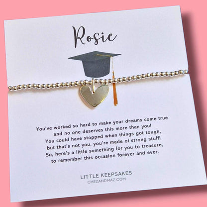 Graduation 2025 Silver Plated Bracelet: Inspirational Keepsake Jewelry