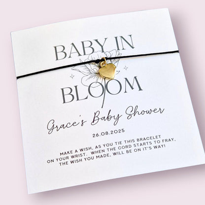 Baby Shower, Baby in Bloom Wish Bracelet: Floral Baby Favour