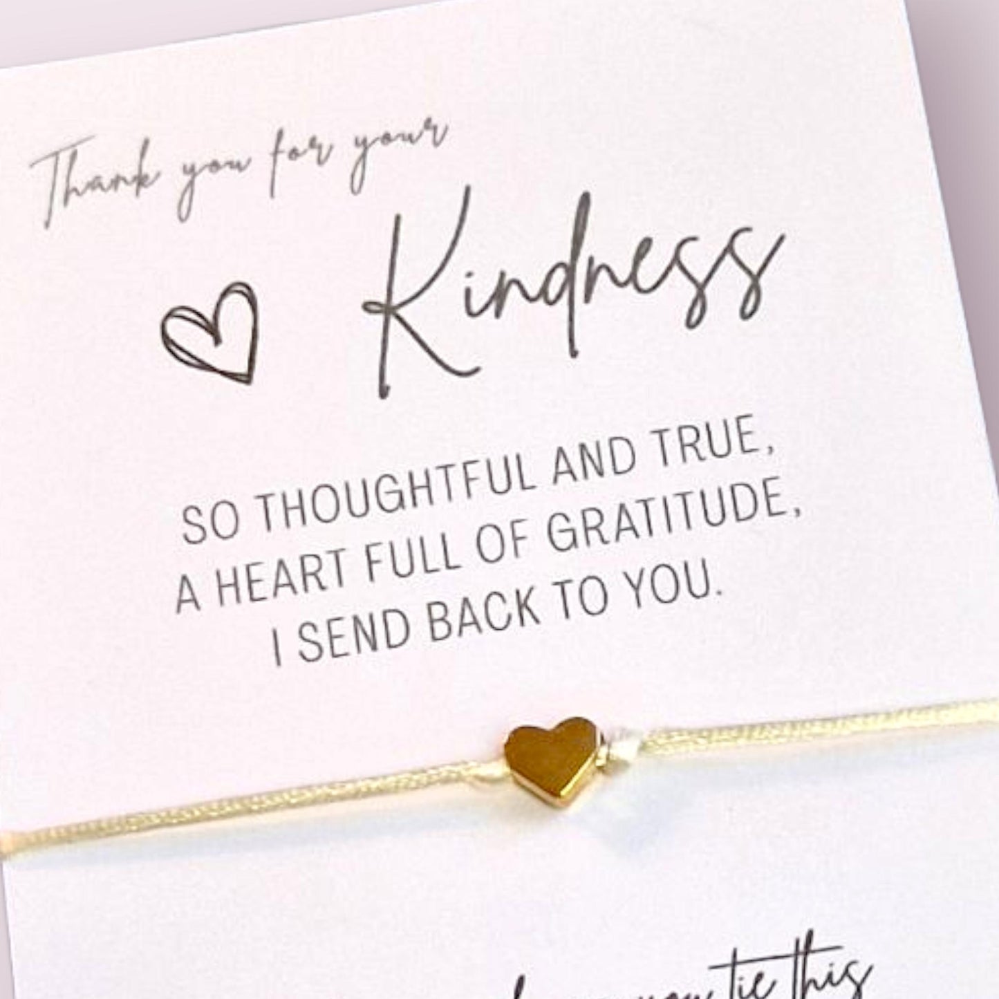 Kindness Wish Bracelet: Heart Charm Thank You Gift