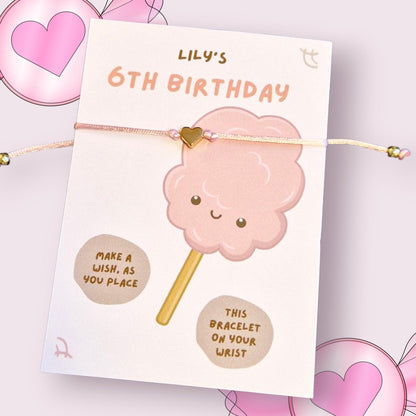 Candy Floss Wish Bracelet: Pastel Party Favor for Girls