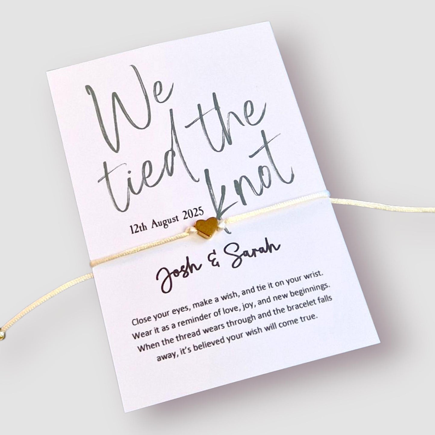 Wedding Favor Wish Bracelet: Thank You Gift from Bride & Groom