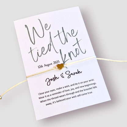 Wedding Favor Wish Bracelet: Thank You Gift from Bride & Groom
