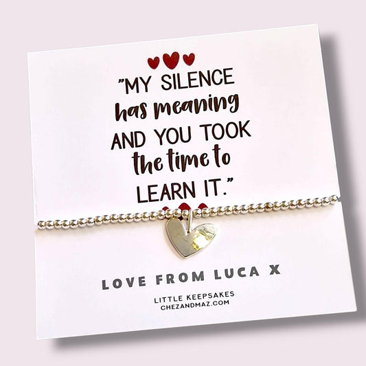 Teacher Thank You Bracelet: Silver Plated Autism Awareness Jewelry