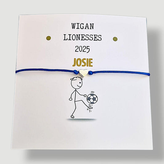 Personalised Lionesses Football Wish Bracelet – Women’s Soccer Team Gift, Custom England Bracelet, Perfect for Football Fans & Players