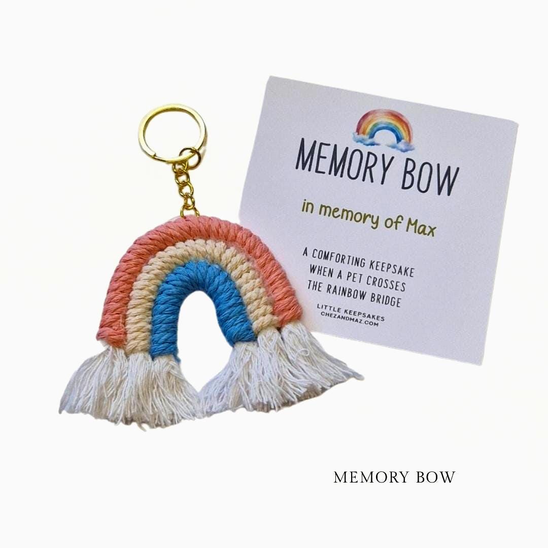 Memory-Bow Keyring & Pet Loss Poem Card | Sympathy Gift for Loss of a Pet | Rainbow Bridge Pet Loss Gifts I Memorial Keepsake Personalised